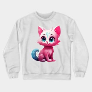 Cute pink Kitten Crewneck Sweatshirt